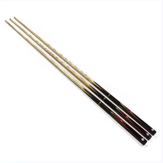 Premium 57\" 9mm/10mm Ash Wood Snooker & Billiard Cue 3/4 Stainless Steel Joint Ebony Butt Sleeve