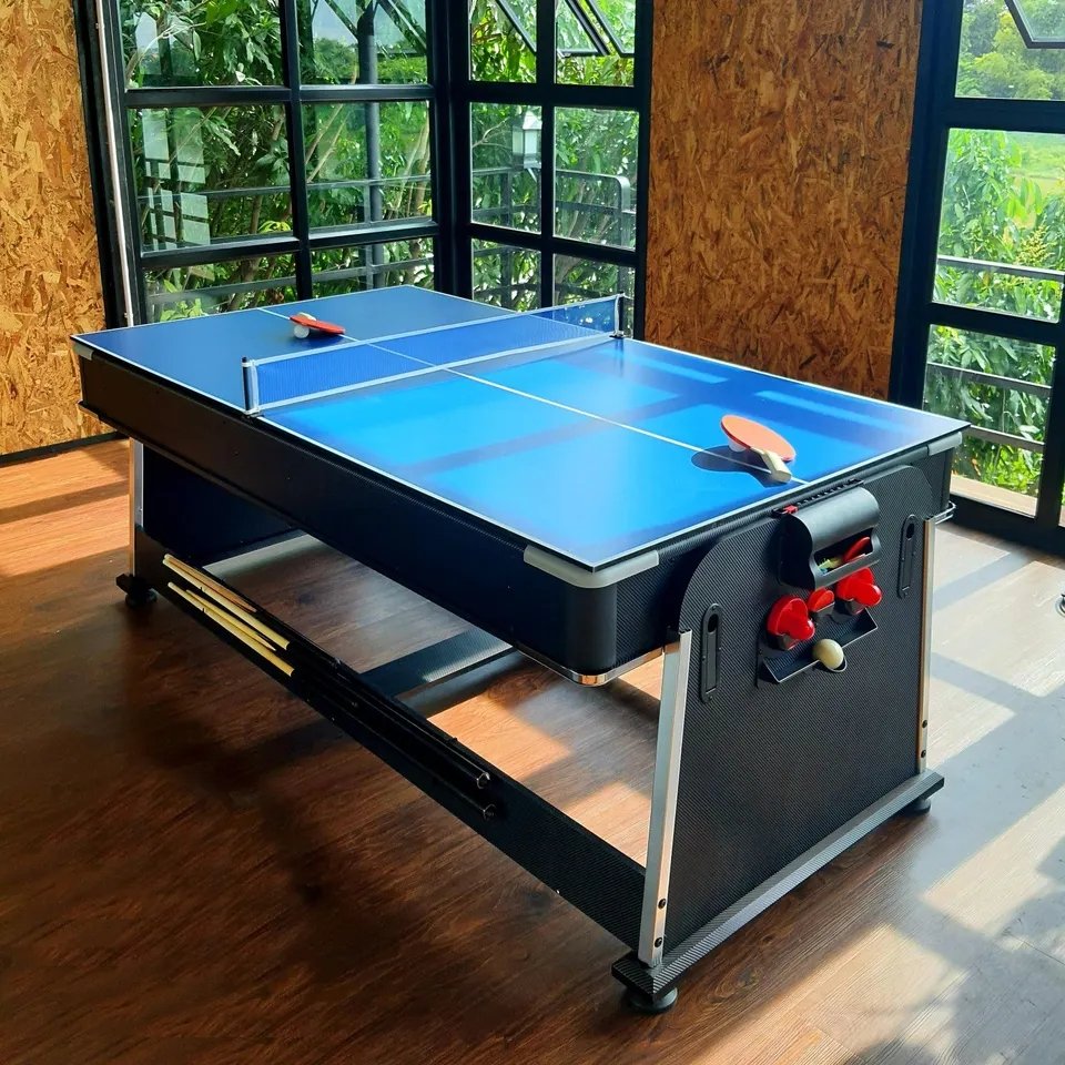 Hot-Selling 7ft Snooker & Billiard Table Air Hockey Ping-Pong Multi Functions Swivel Games 4 in 1 Pool Table