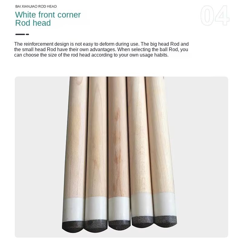 TQG-105 High Quality Ash Wood Pool Cue Stick Handmade 1/2 Joint Snooker Cue with Ebony & Fiberglass Butt Sleeve 10mm Tip