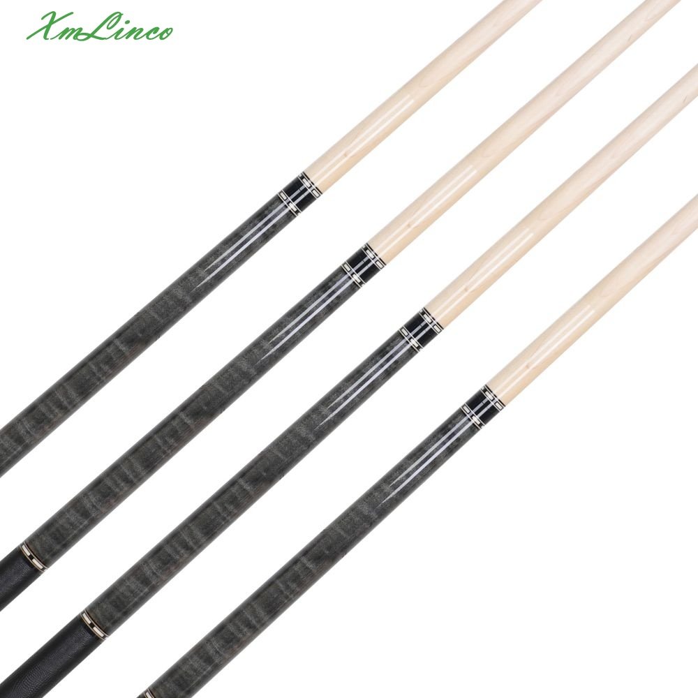 Xmlinco Handmade Billiard Sticker pool Cue Lizard Leather Warp Curly Wood 12.5mm Tip Size Hard Maple Shaft 58 Inches