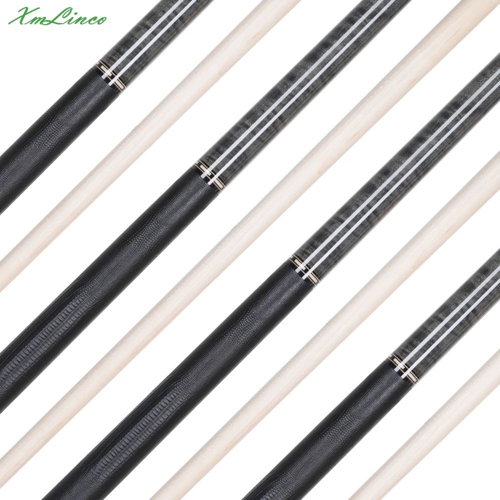Xmlinco Handmade Billiard Sticker pool Cue Lizard Leather Warp Curly Wood 12.5mm Tip Size Hard Maple Shaft 58 Inches