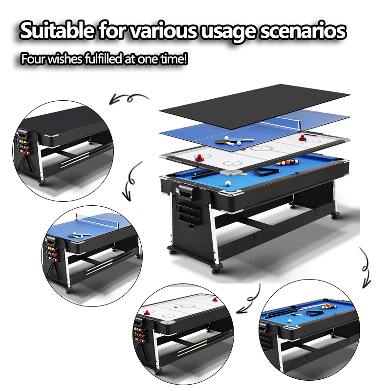 Hot Sales Cheap Tennis Air Hockey Dining Multifunction Games 4 In 1 Billiard Pool Table 7ft For Sale