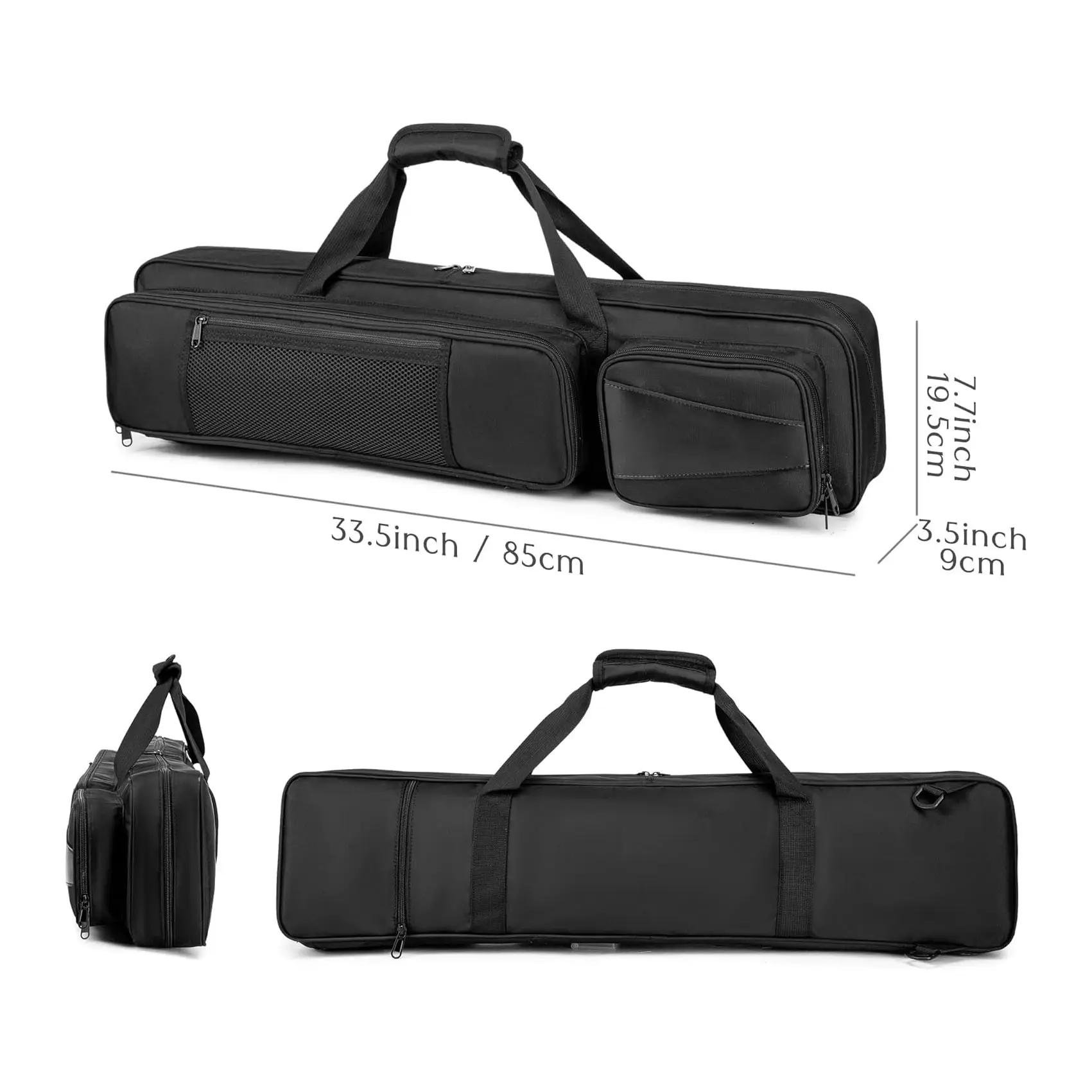 Custom Pool Cue Bag accommodates 4 hips and 4 shafts with soft cushioned multiple pockets and adjustable shoulder straps