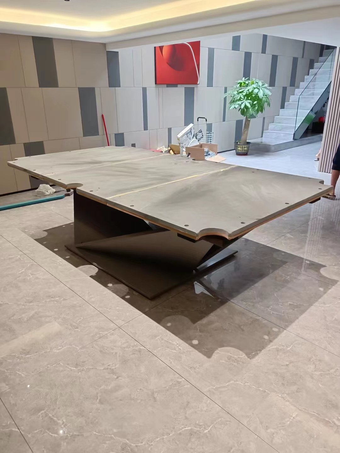 Ronsen factory direct cheap American style automatic ball return system Solid wood marble 8ft 9ft pool billiard table