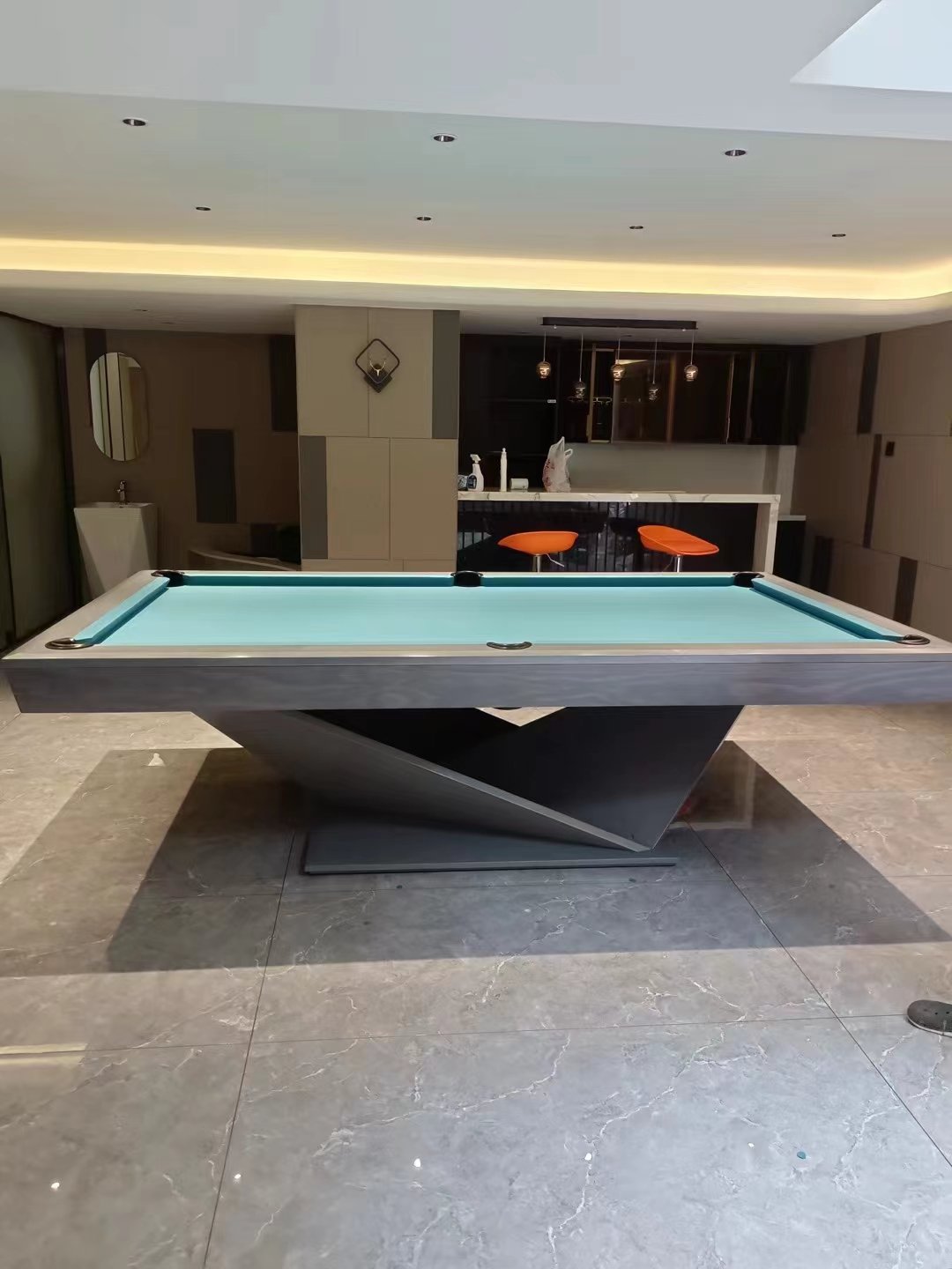 Ronsen factory direct cheap American style automatic ball return system Solid wood marble 8ft 9ft pool billiard table