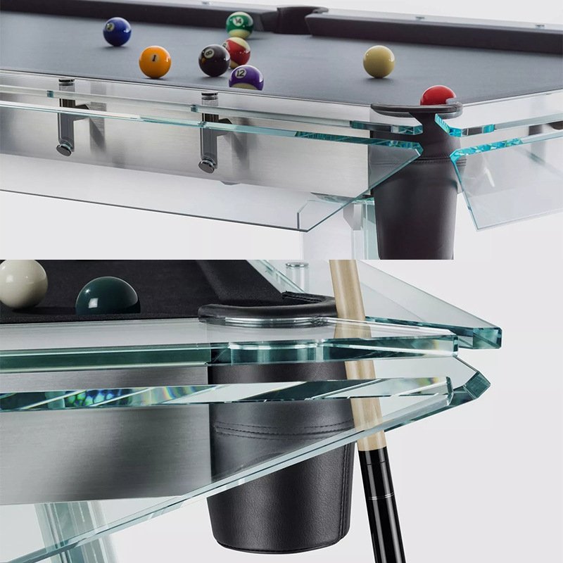 Billiards factory hot sale high quality can be customized black eight fancy nine ball full set of snooker glass billiard table