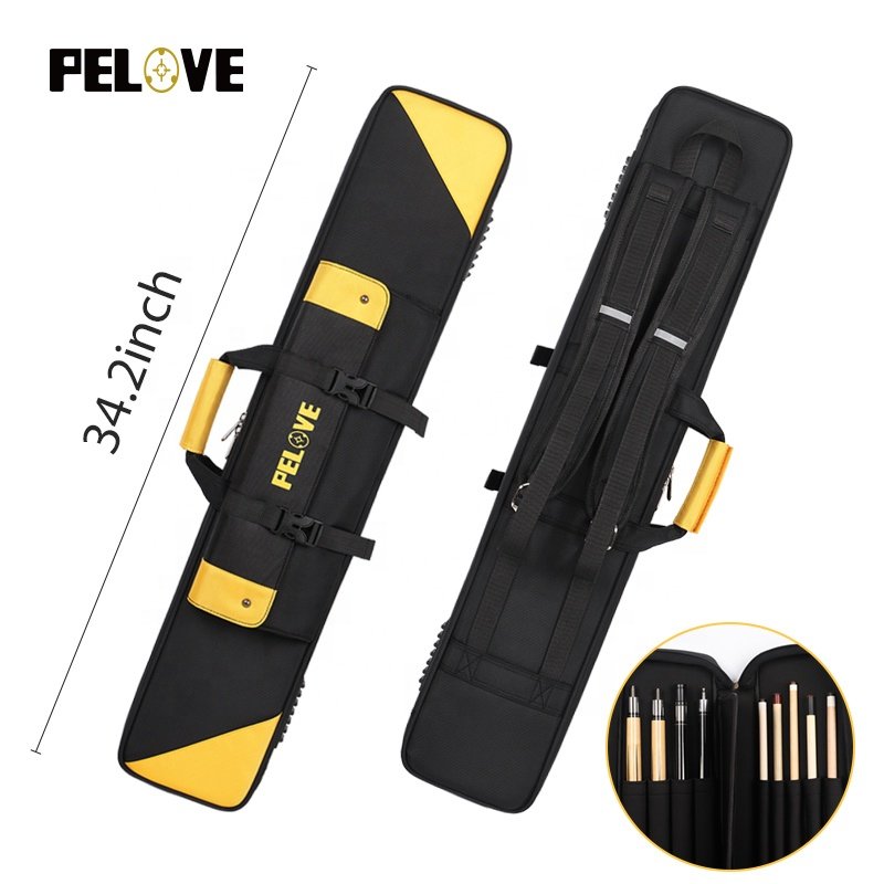 customize logo waterproof 4x5 pool cue case High Capacity Billiard Cue Cases with adjustable double shoulder straps