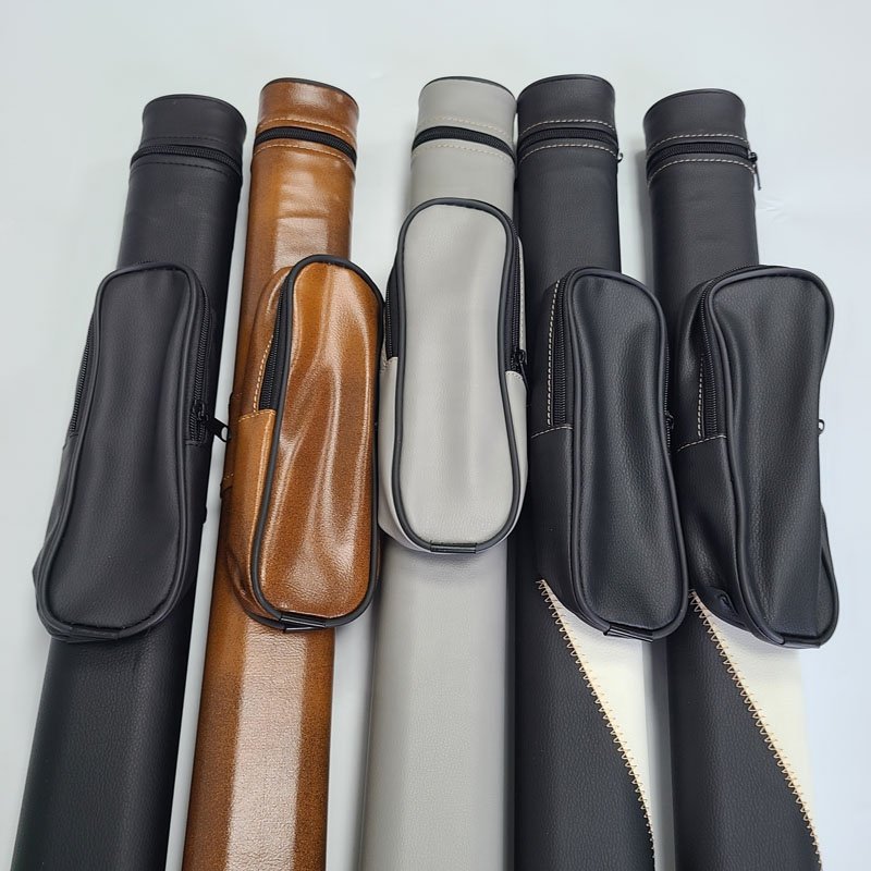 Xmlivet Cheap 2 holes PU leather Pool billiard cue case High Quality 1Butt 1shaft for 1/2 split 9 balls Billiard accessories