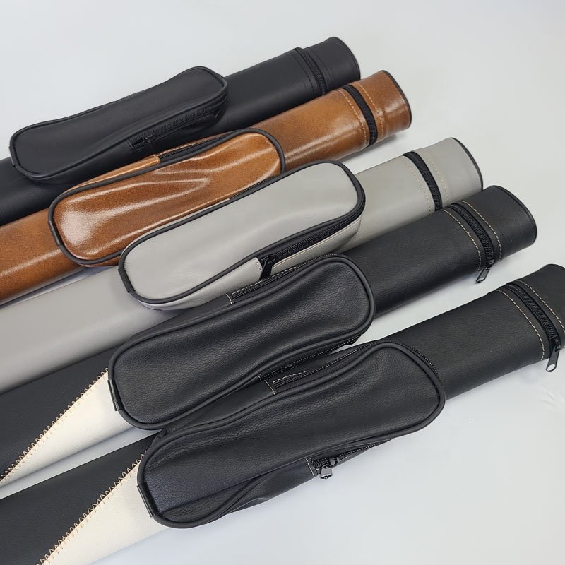 Xmlivet Cheap 2 holes PU leather Pool billiard cue case High Quality 1Butt 1shaft for 1/2 split 9 balls Billiard accessories