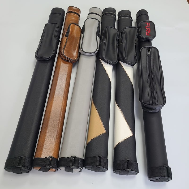 Xmlivet Cheap 2 holes PU leather Pool billiard cue case High Quality 1Butt 1shaft for 1/2 split 9 balls Billiard accessories
