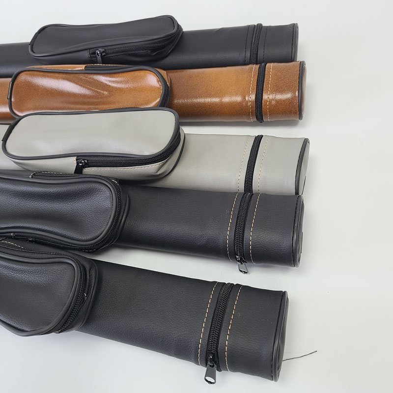 Xmlivet Cheap 2 holes PU leather Pool billiard cue case High Quality 1Butt 1shaft for 1/2 split 9 balls Billiard accessories