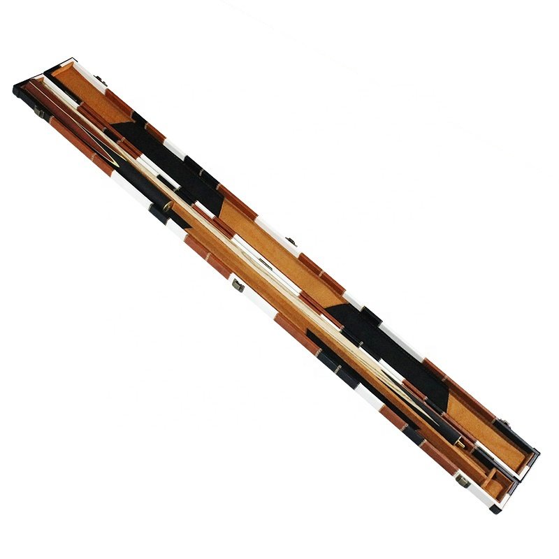 Popular 3/4-PC Snooker Wooden Box Hold 1 butt 1 shaft of Billiard Cue Leather Patchwork Case