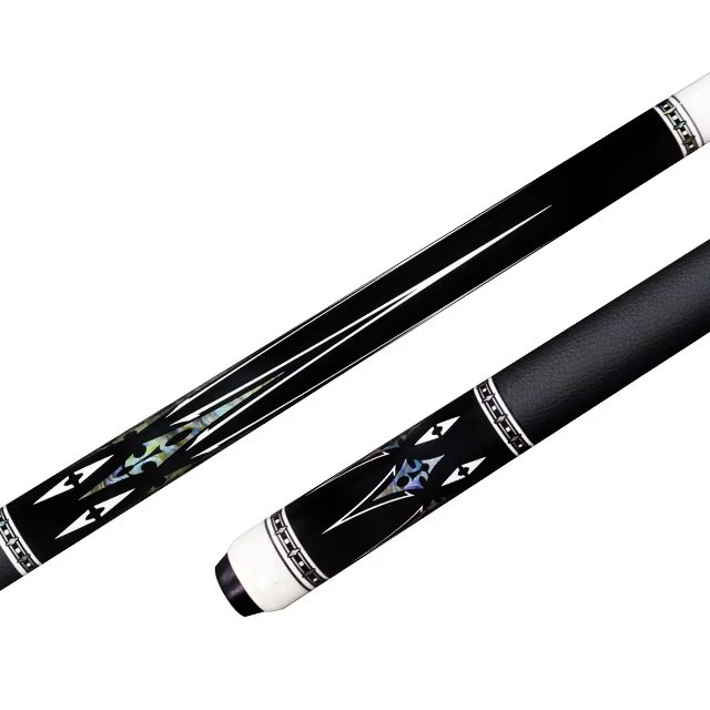 TQG-57 Peri Pool Cue Stick Canadian Hard Maple Shaft with Black Lychee Grain Leather Wrap 9mm Snooker Tip