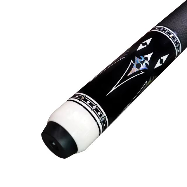 TQG-57 Peri Pool Cue Stick Canadian Hard Maple Shaft with Black Lychee Grain Leather Wrap 9mm Snooker Tip