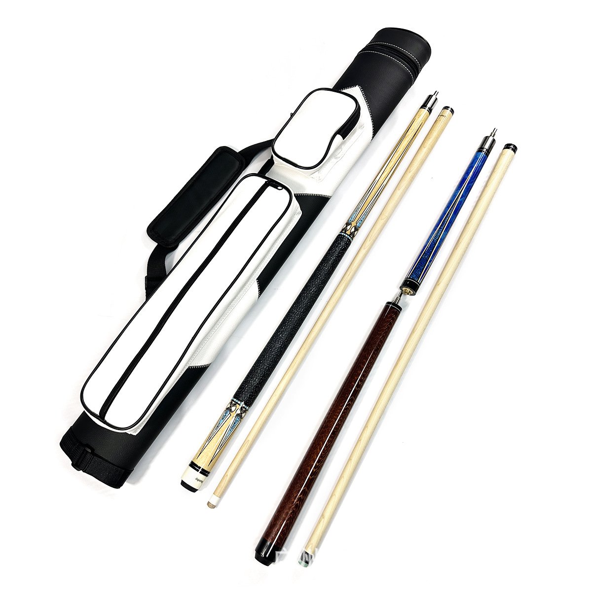 TQG-141 Large Head American Table Cue Set Maple Cue 4-Hole Barrel Three-Section Jumping Rod Pool Chalk Snooker Billiard Players