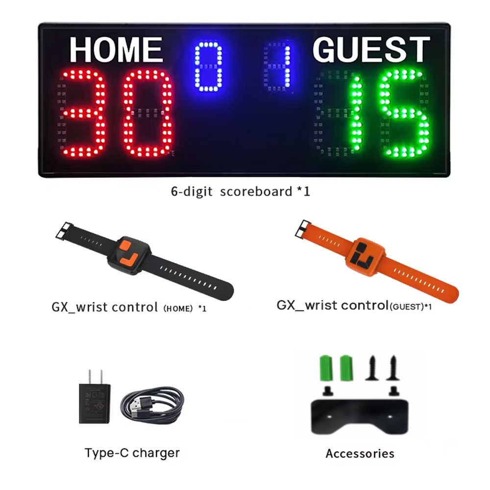 YZ Professional Tennis Score Keeper Equipment Portable Digital Scoreboard Electronic Basketball Score Board with Wrist Control
