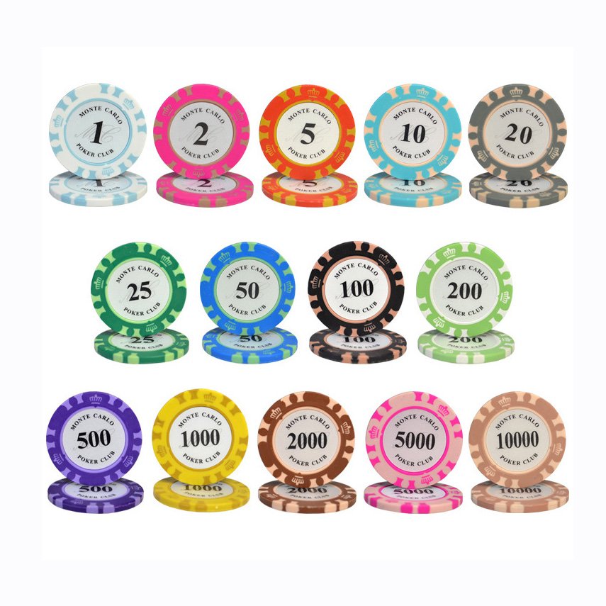 14 Gram 40mm Casino Monte Carlo Jetons Clay Poker Chips
