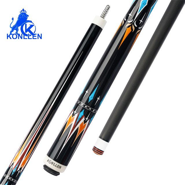 KONLLEN Premium Carbon Fiber Carom Pool Cue Carbon Fiber Technology 142cm with Extended Handle