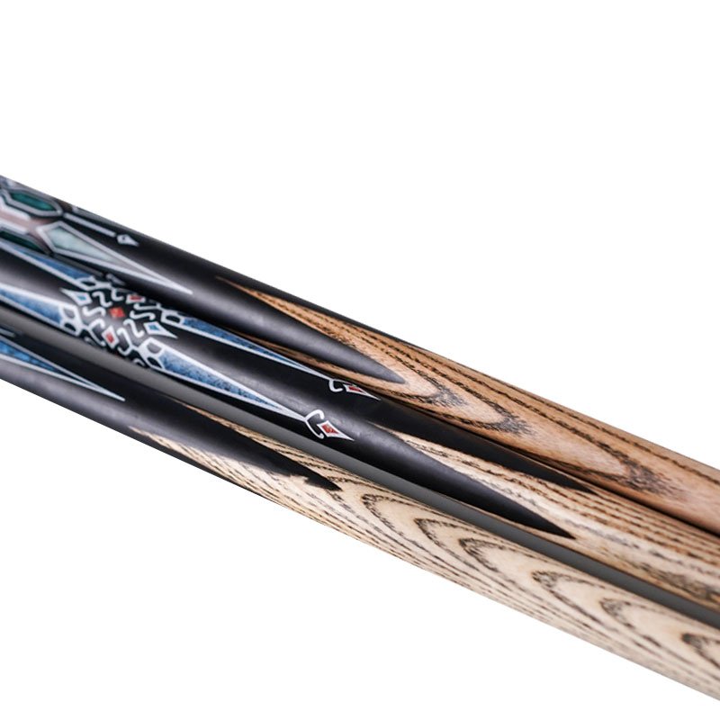 High Quality Economical 1/2-pc Billiards Pool Cue 57 Inch Maple Shaft Hardwood Butt with Leather Painted Grip