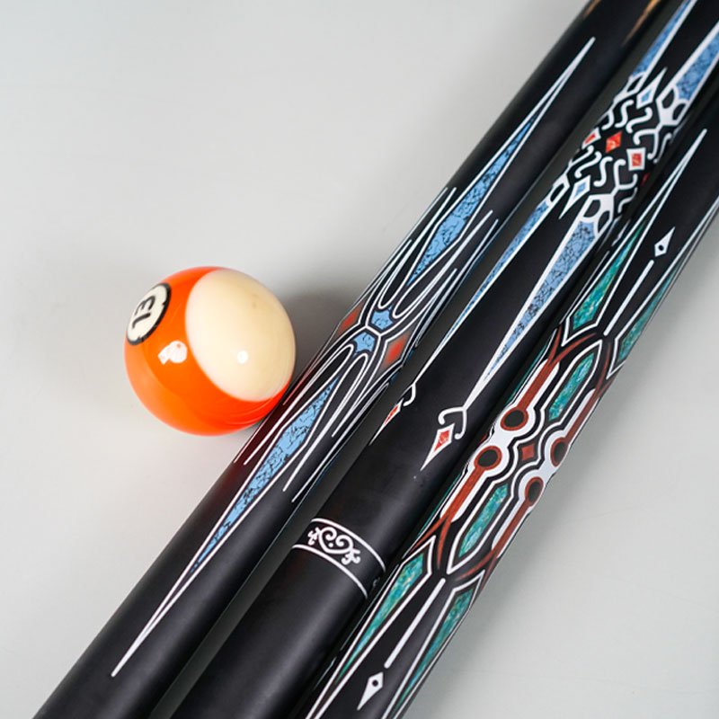 High Quality Economical 1/2-pc Billiards Pool Cue 57 Inch Maple Shaft Hardwood Butt with Leather Painted Grip