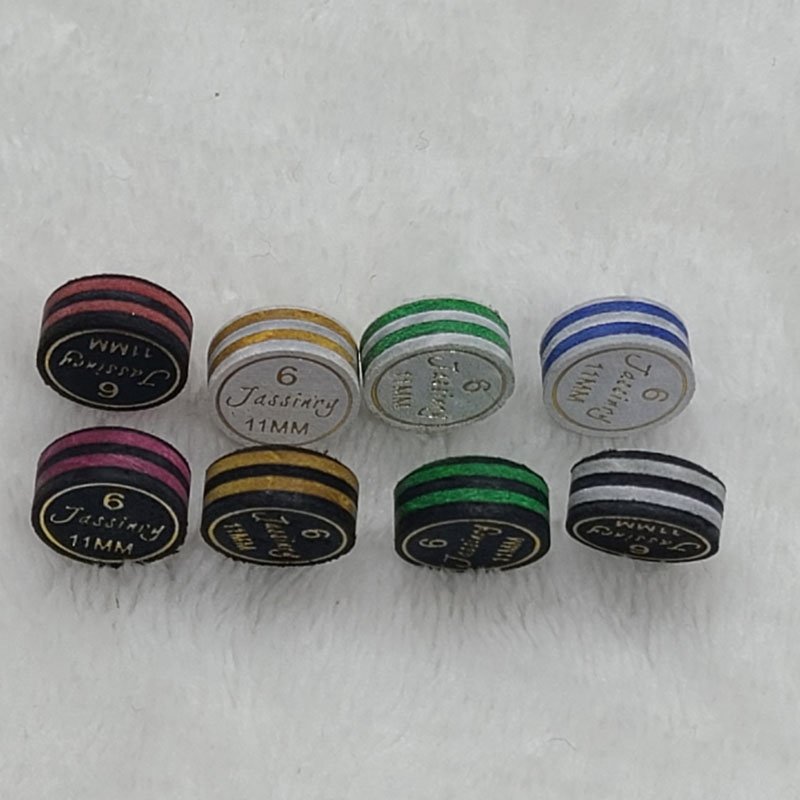 Jassinry New colorful 11mm-14mm Pool cue tips 6layers pigskin free hardness billiard sticks snooker tips Billiard accessories