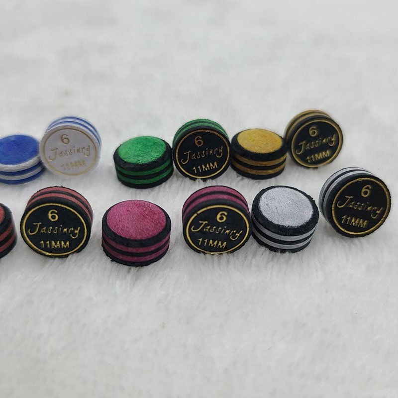 Jassinry New colorful 11mm-14mm Pool cue tips 6layers pigskin free hardness billiard sticks snooker tips Billiard accessories