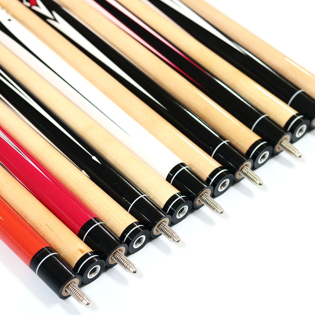 Factory Sell 1/2-pc Nine-ball Pool Billiard Cue with Different Decal 57inch Billiard Que Sticks