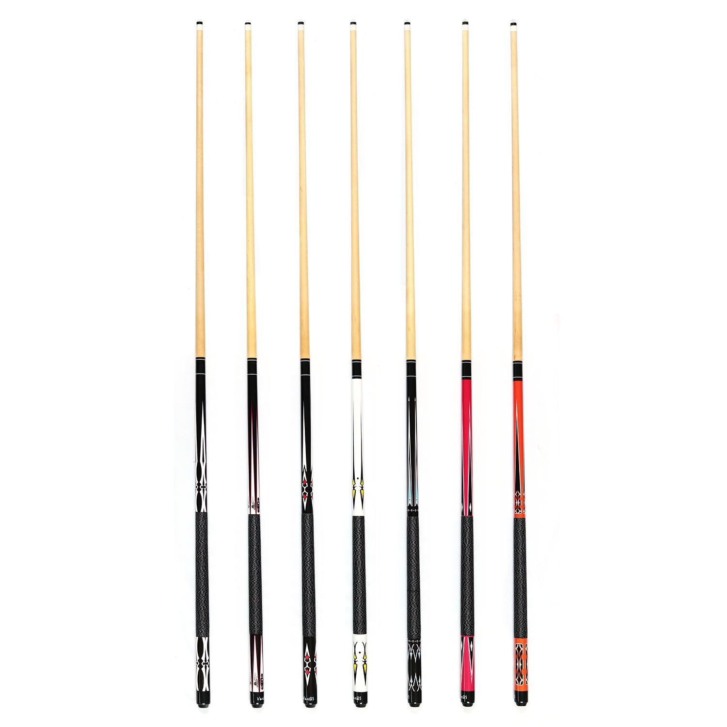 Factory Sell 1/2-pc Nine-ball Pool Billiard Cue with Different Decal 57inch Billiard Que Sticks