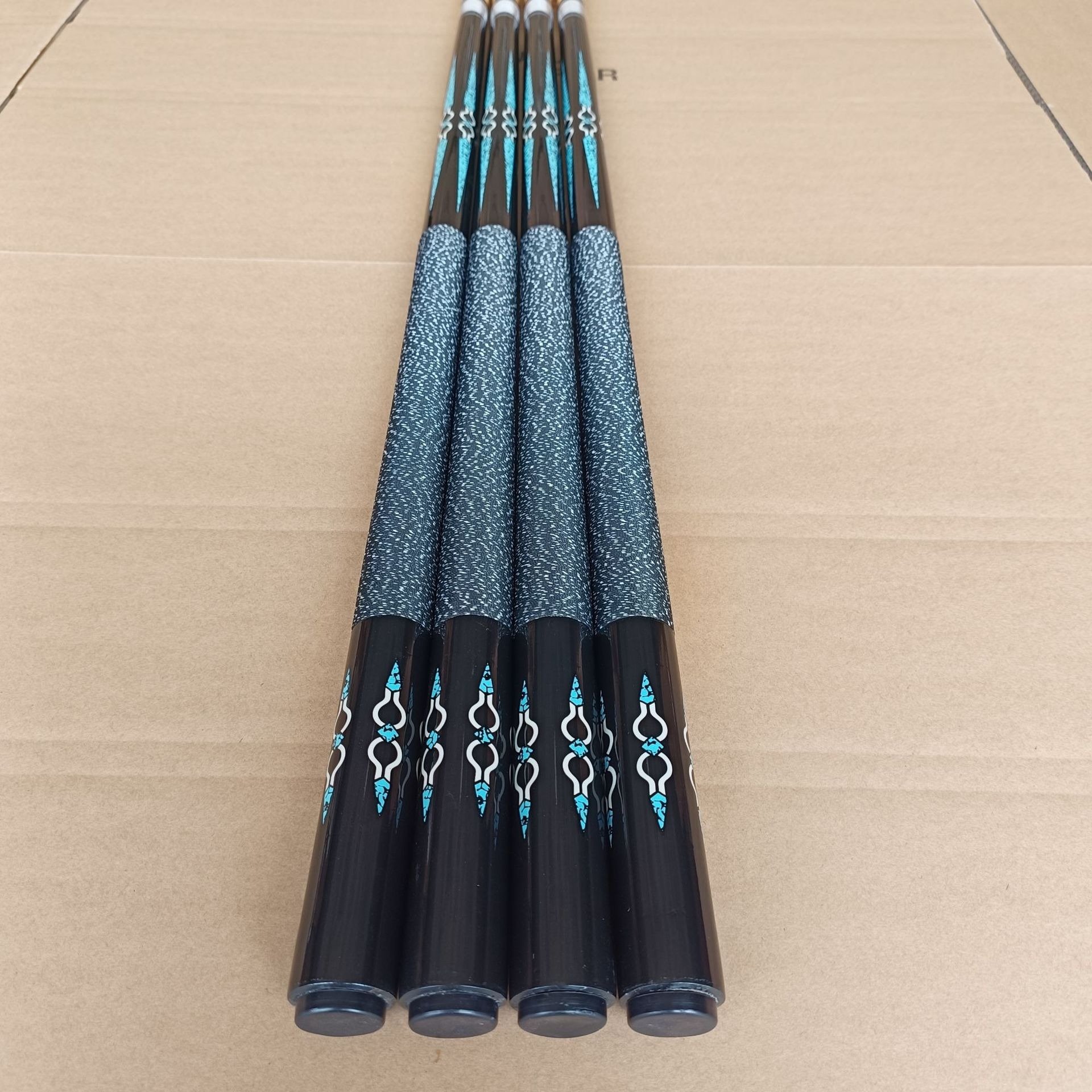 Economic 57inch 1/2 Center Joint Snooker Cue Stick Stainless Steel with Ebony Butt Sleeve Carom Cue Model for Sale