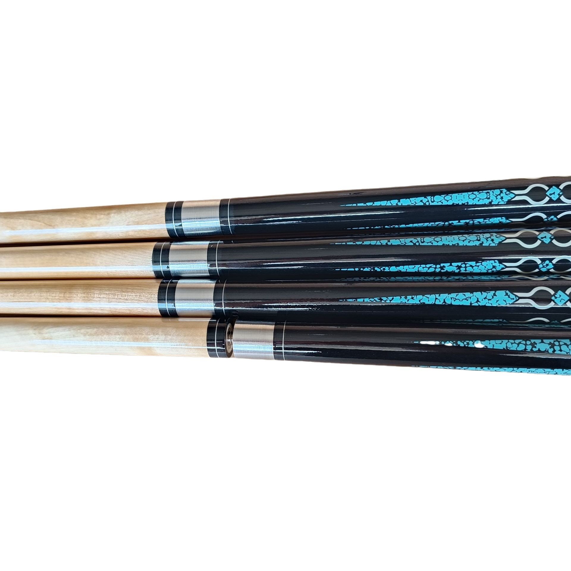 Economic 57inch 1/2 Center Joint Snooker Cue Stick Stainless Steel with Ebony Butt Sleeve Carom Cue Model for Sale