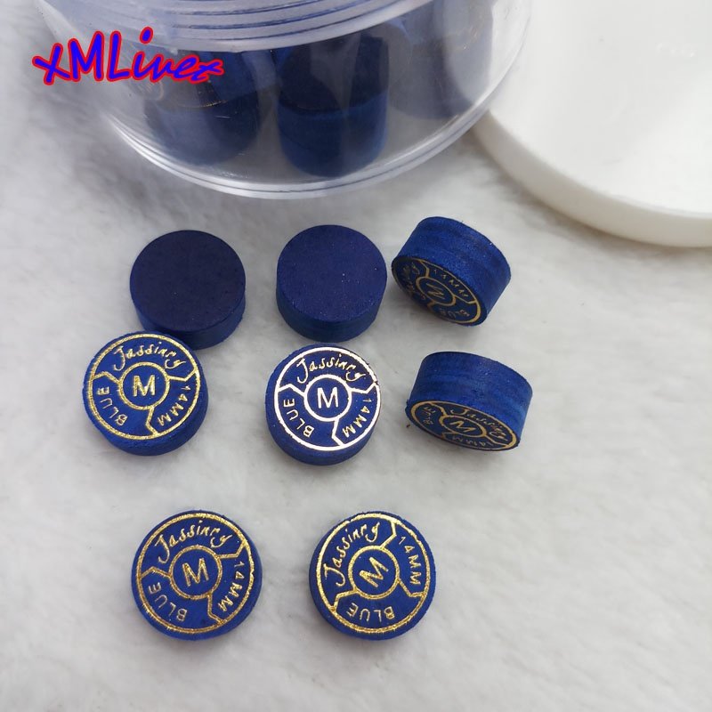 New Customized Dark Blue Pool cue tips 14mm M hardness Snooker Cue Tip 6 layers Billiard Cue Tip billiard accessories