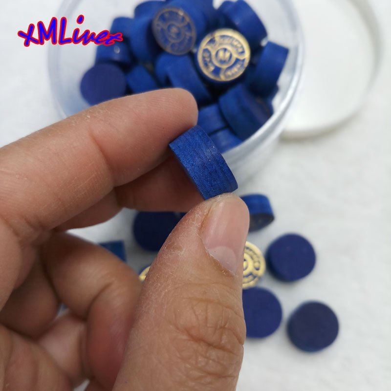 New Customized Dark Blue Pool cue tips 14mm M hardness Snooker Cue Tip 6 layers Billiard Cue Tip billiard accessories