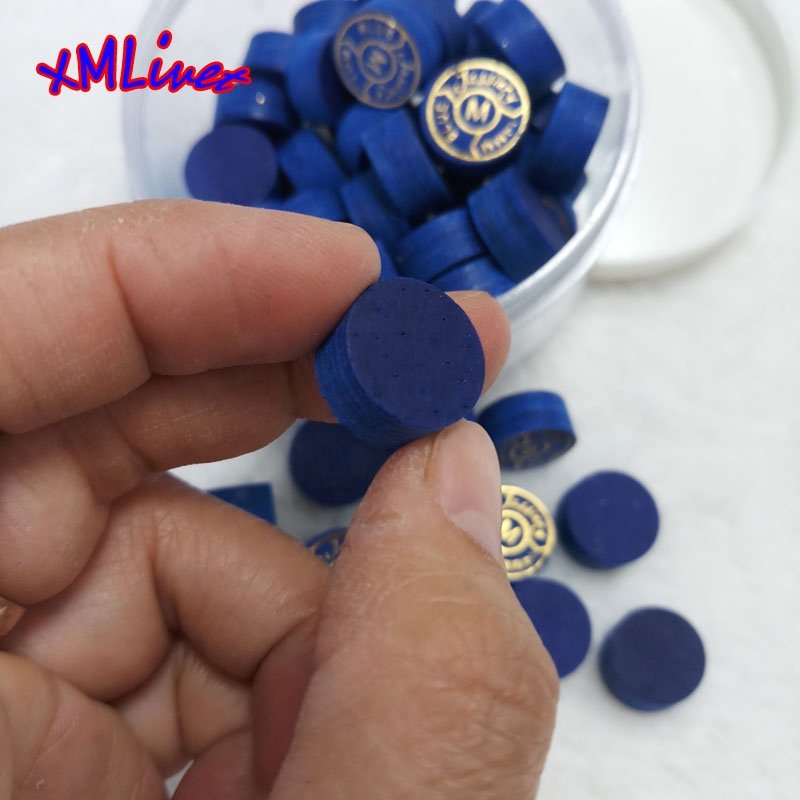 New Customized Dark Blue Pool cue tips 14mm M hardness Snooker Cue Tip 6 layers Billiard Cue Tip billiard accessories
