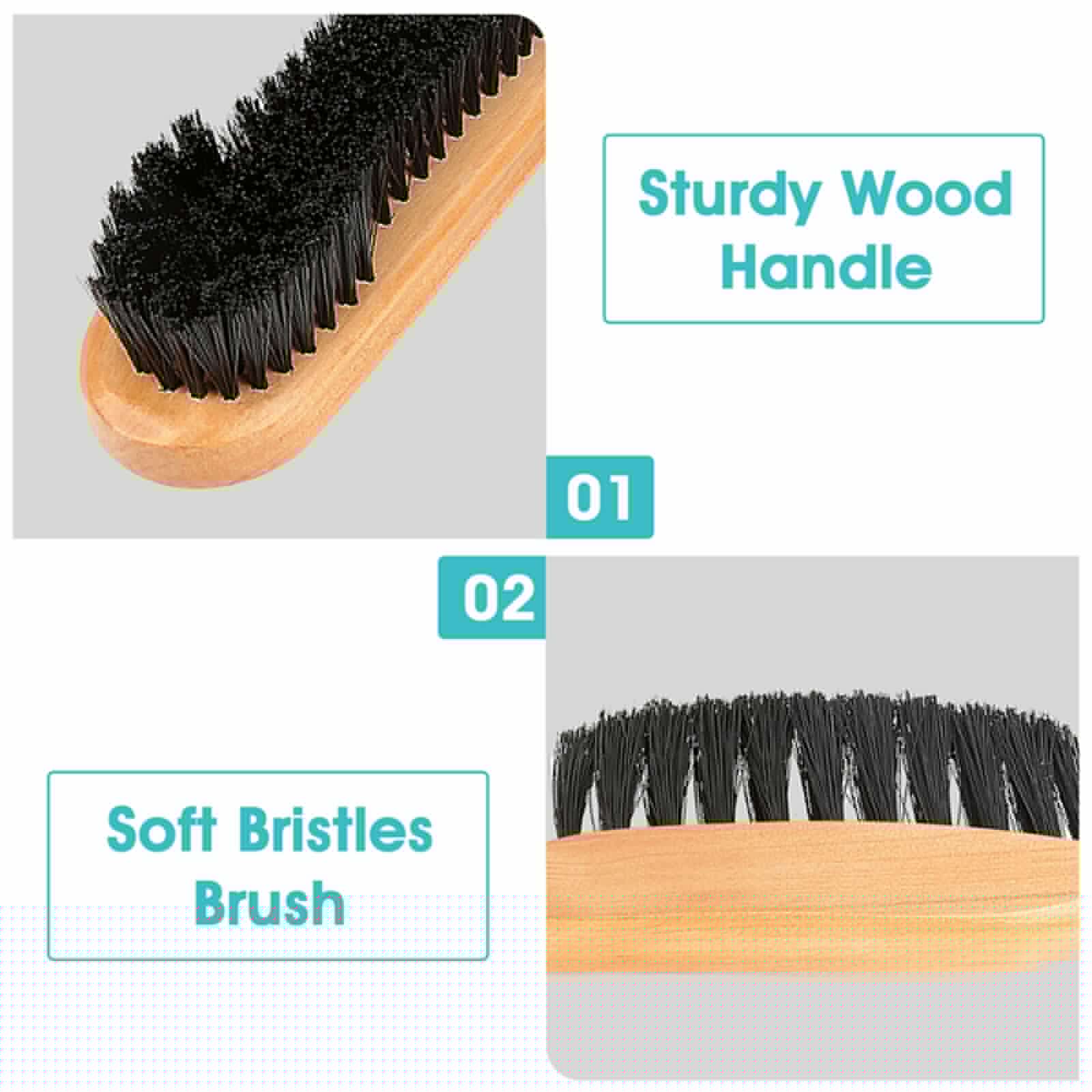 Set Of 2 Billiards Pool Table Rail Brush Snooker Wood Fabrics Cleaning Table Corner Brush