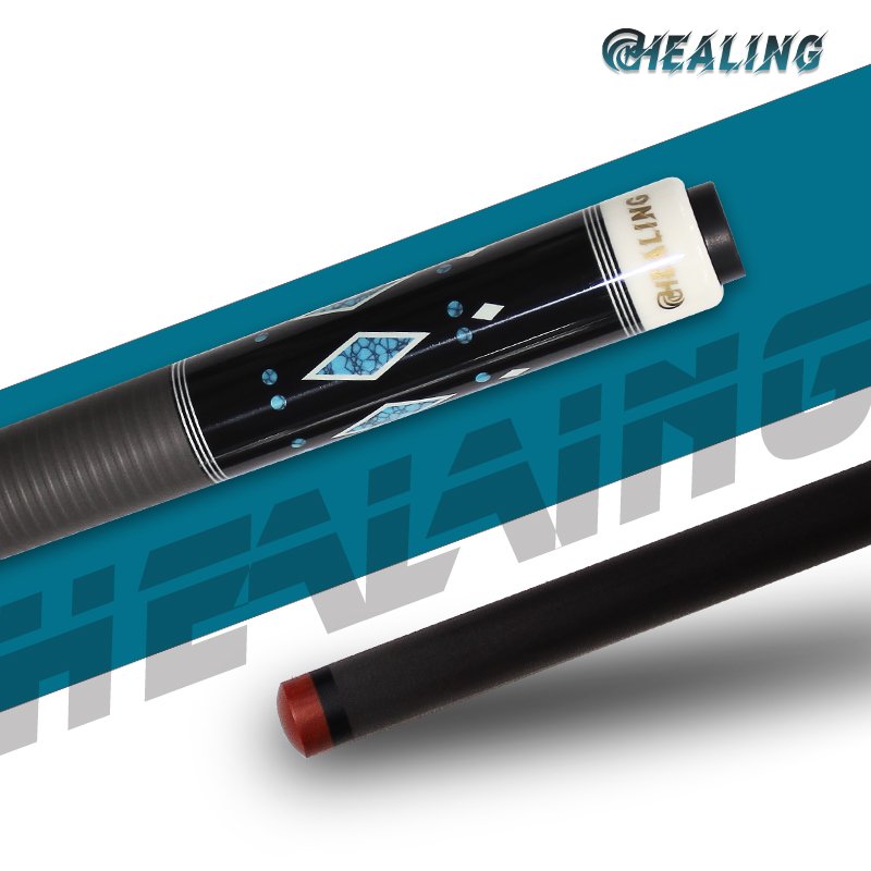 OK HEALING High Quality Pool Stick Snooker Billiards Cue 12.9mm Black Carbon Fiber Cue
