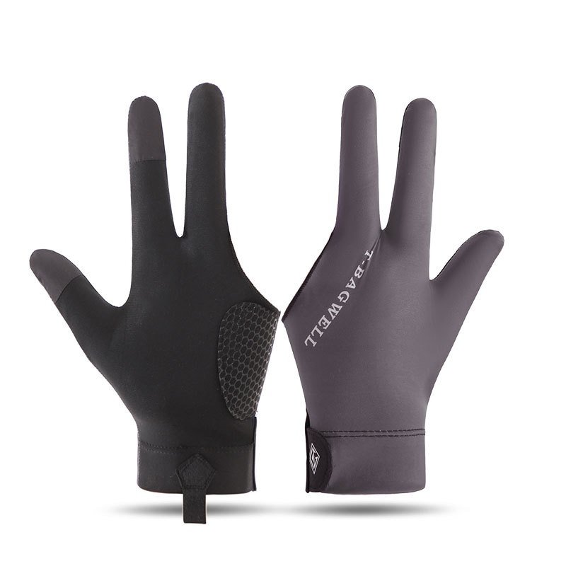 High quality professional snooker billiard gloves leakage three fingers ice silk breathable non-slip left hand single pool glove