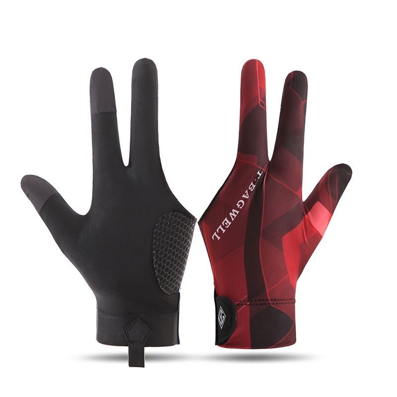 High quality professional snooker billiard gloves leakage three fingers ice silk breathable non-slip left hand single pool glove