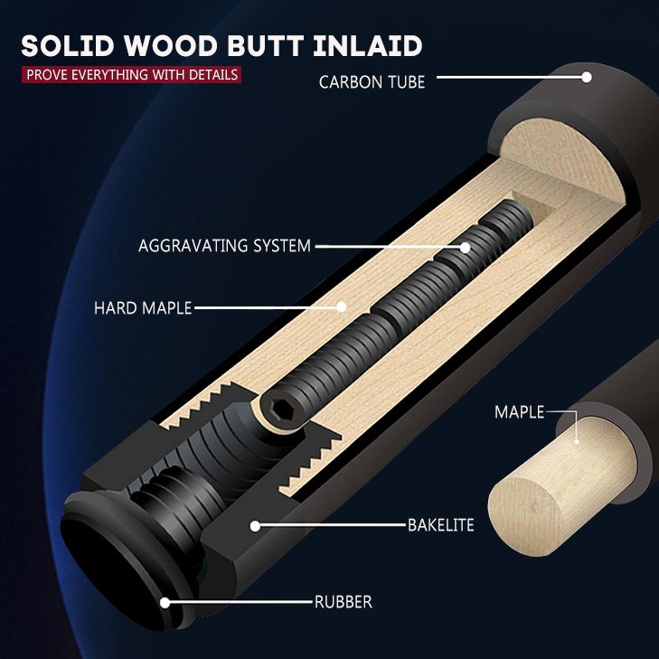 Factory Direct Hight Quality Fiberglass Snooker&Billiard Cue Pool Cue 1/2 Split Billiard Pool Cue