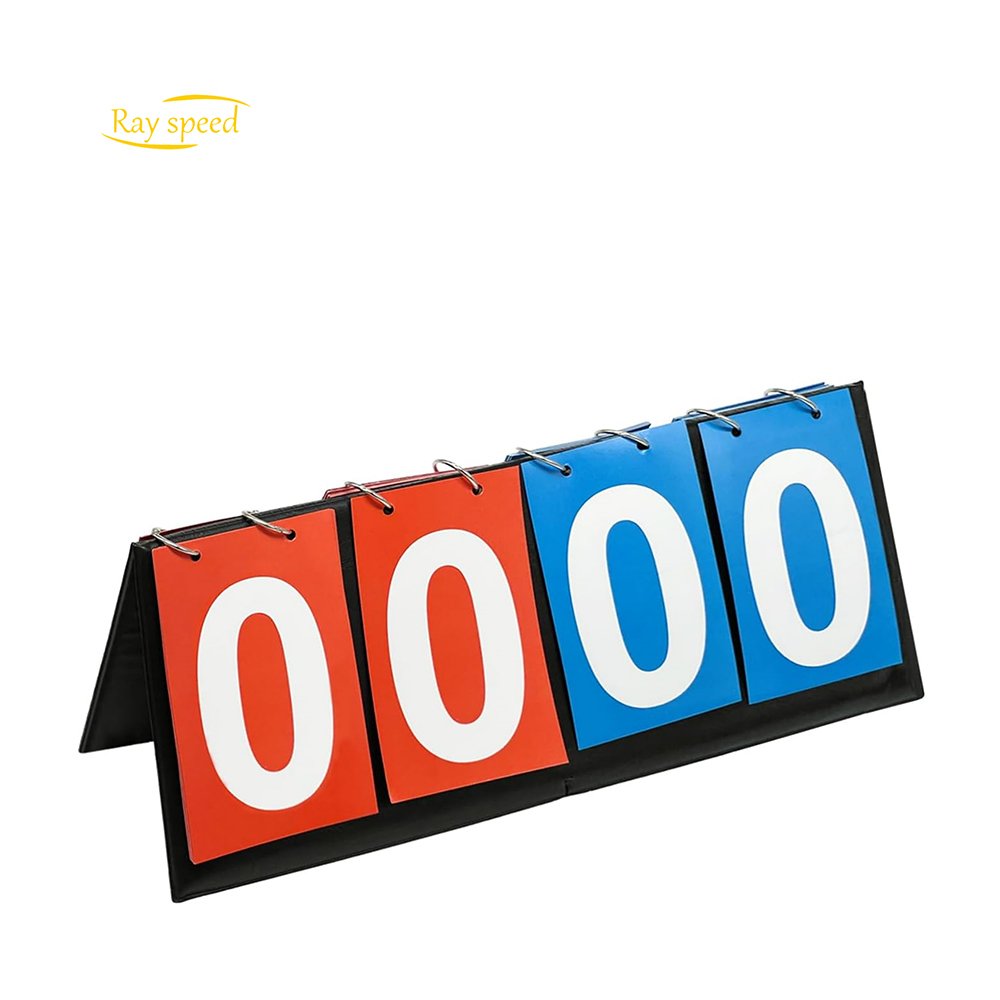 Rayspeed 4-Digital Portable Table Top Scoreboard Flipper, Multi Sports Score Flip Scoreboard Score Keeper