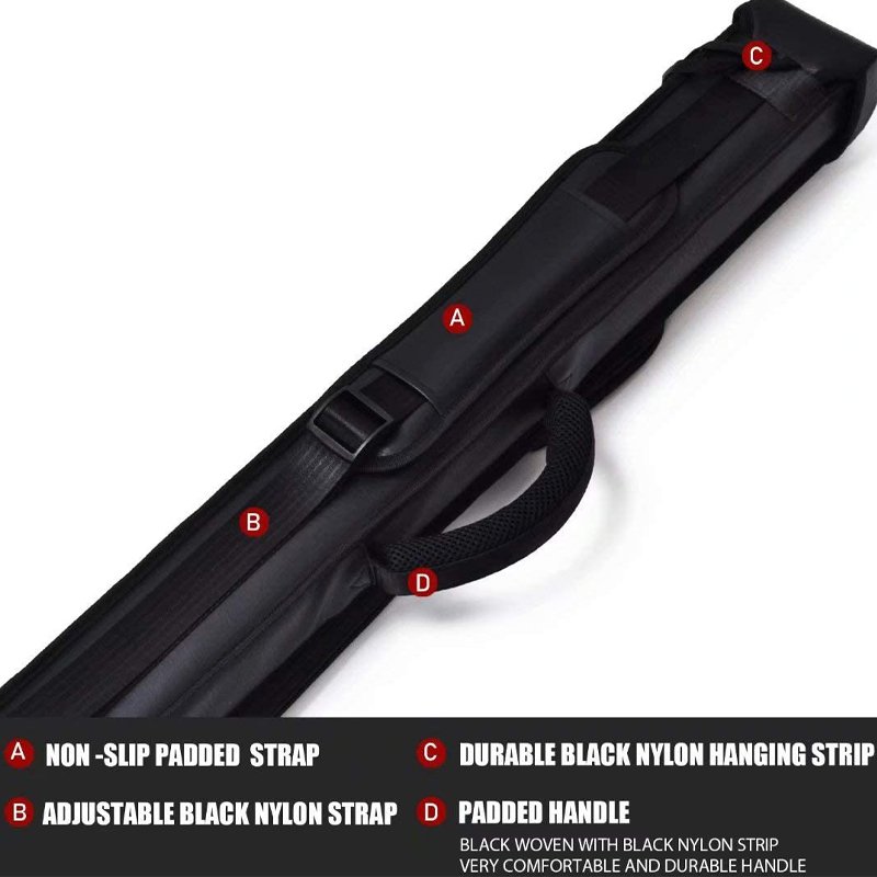 Black 2*2 Hard Pool Cue Hard Case Nylon/leatherette Billiard Stick Carrying Bag Cases OEM Extension Snooker Case PU 7-10days