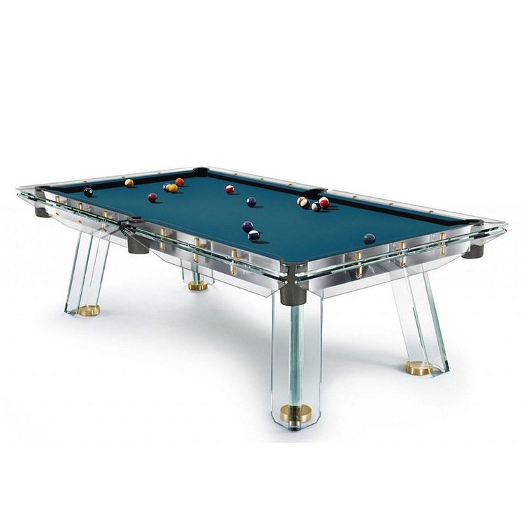 Standard Tempered Glass Pool Table Italian Light Luxury Round Black Eight Acrylic Table with CPBA Felt Cloths