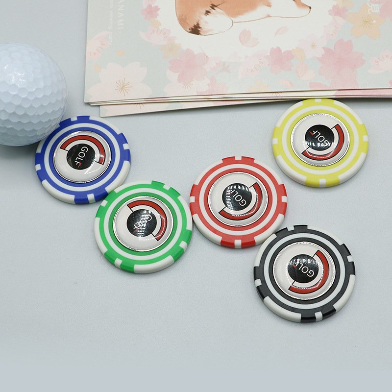 Custom 40mm ABS Golf Balls Chips Mark Locating Point Accessories Enthusiasts Gifts Blank Magnetic Poker Chip Golf Ball Marker