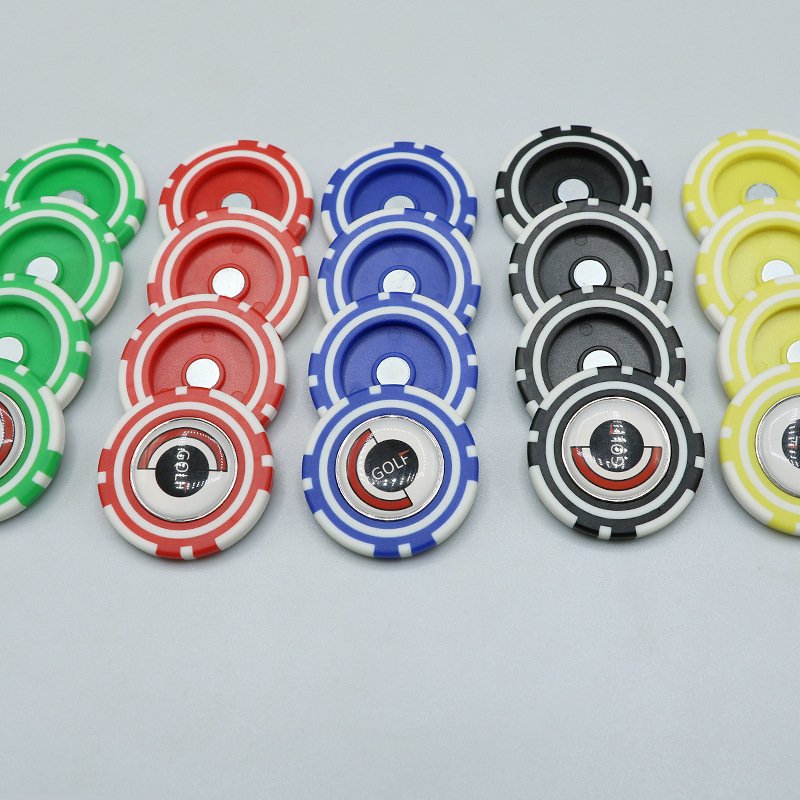 Custom 40mm ABS Golf Balls Chips Mark Locating Point Accessories Enthusiasts Gifts Blank Magnetic Poker Chip Golf Ball Marker