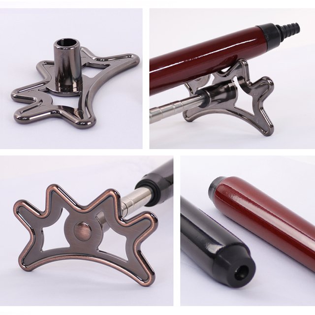 Stainless Steel Telescopic Wood Handle Pool Cue Holder Rod