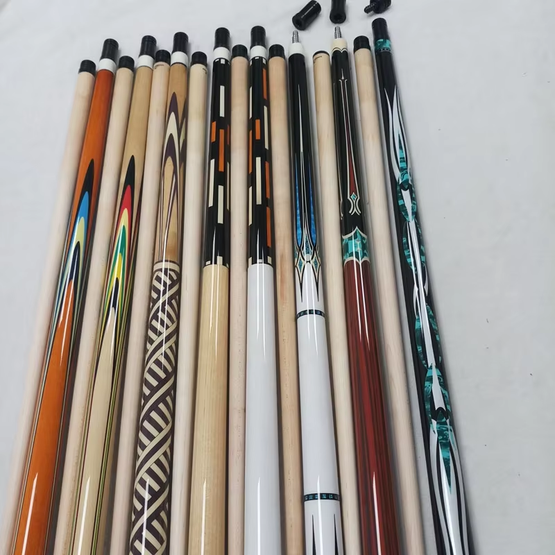 TQG-10 Custom Korean Billiard Cues 142cm Length 12mm Tip Size Decal Design Radial Pin Maple Wood Steel Carom Cue Stick Pool Cues