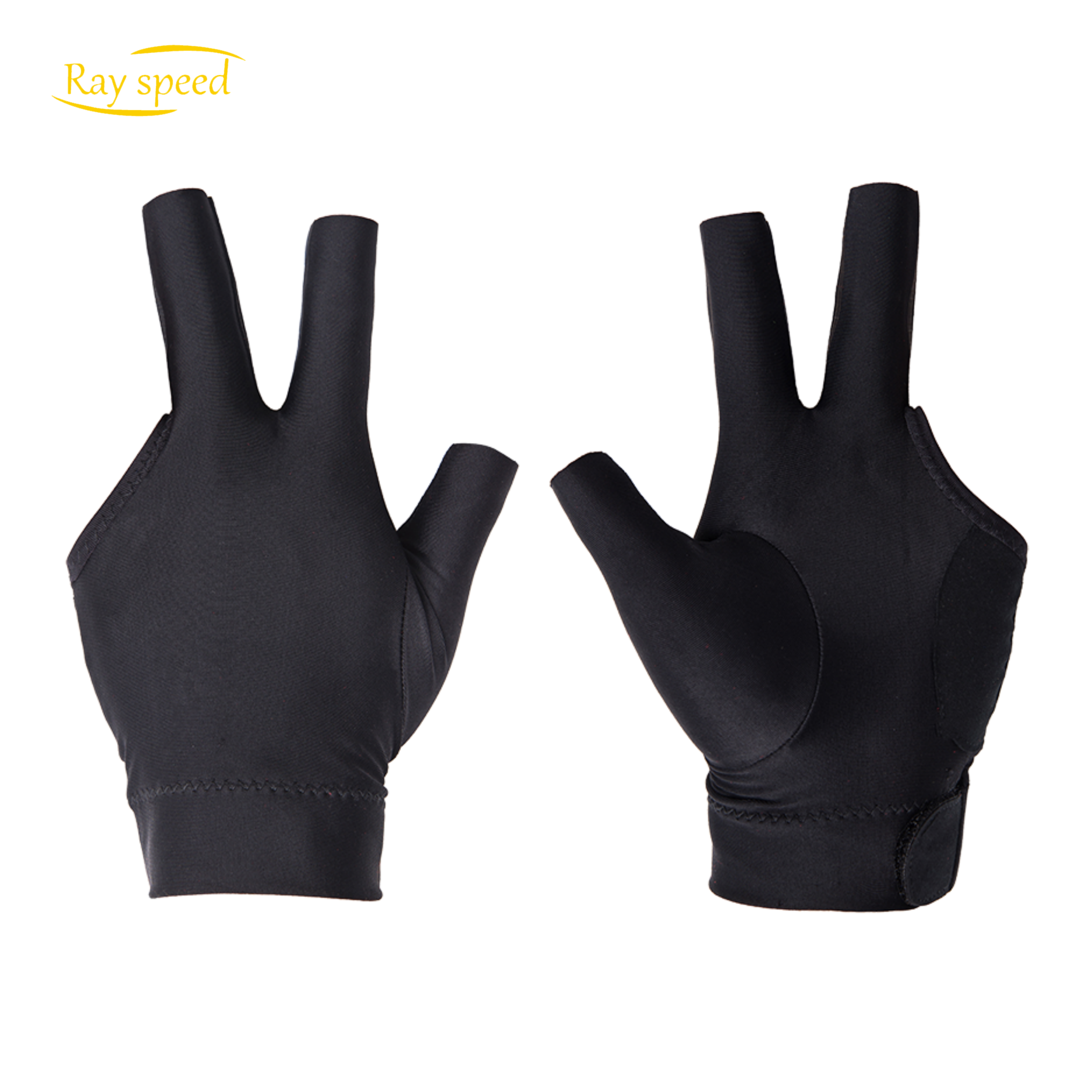 Rayspeed IBS Three Fingers Billiard Gloves Snooker Cue Professional 3 Colors Black/Blue/Red (Spandex)