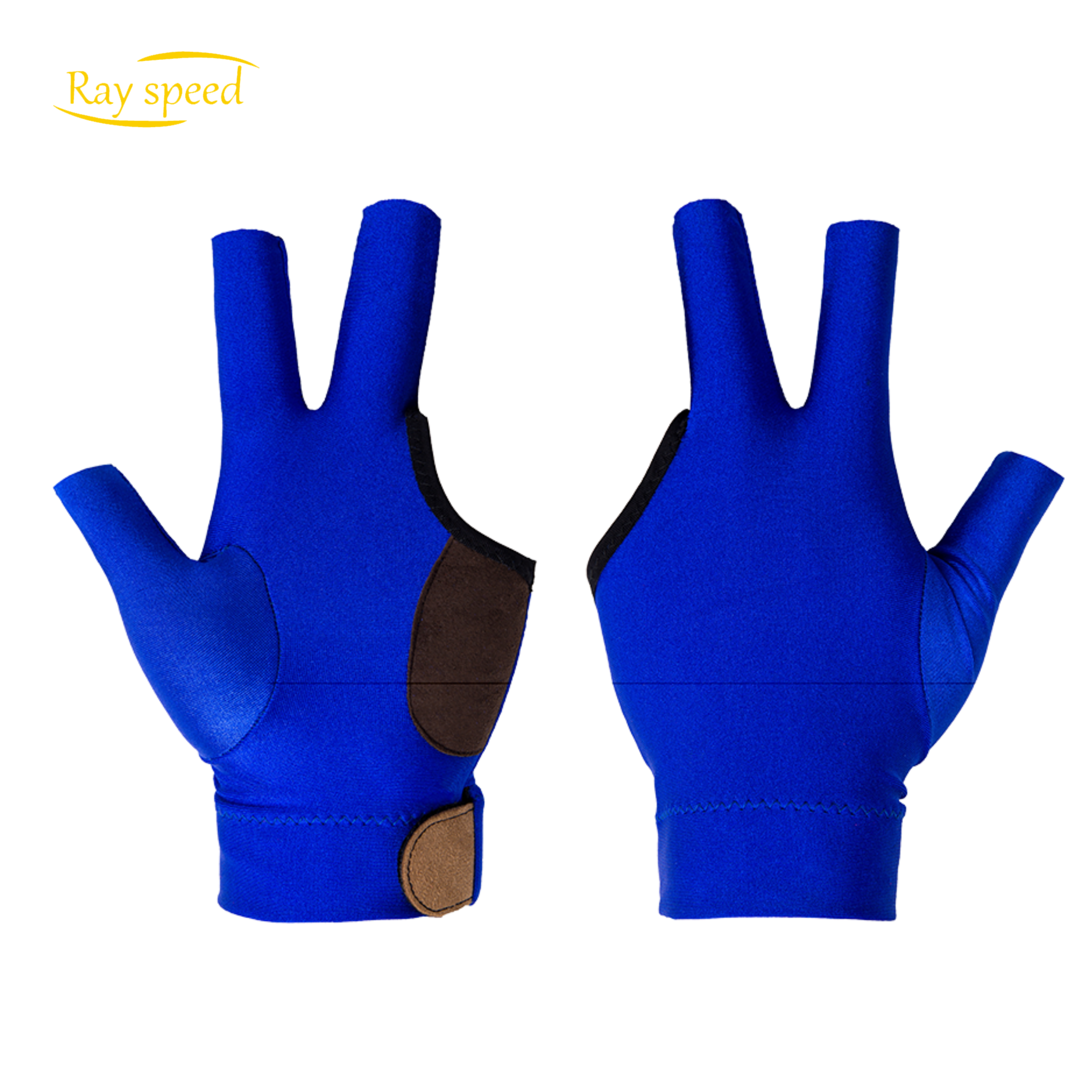 Rayspeed IBS Three Fingers Billiard Gloves Snooker Cue Professional 3 Colors Black/Blue/Red (Spandex)