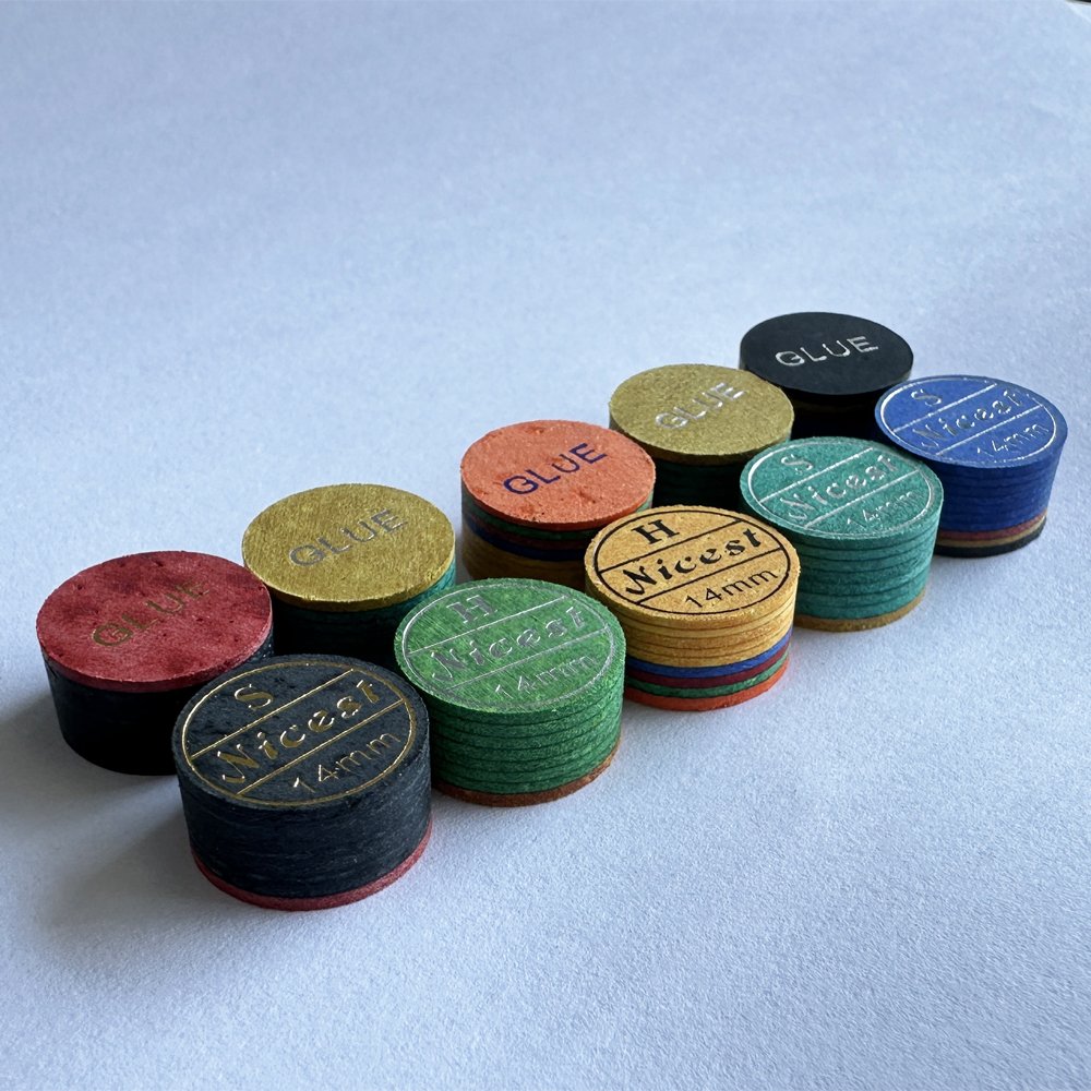 custom color 14mm 8 layers rainbow billiard cue tips with your own logo
