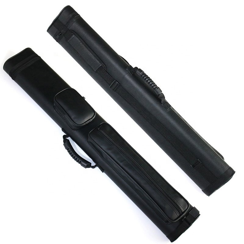 Wholesale soft black 2B4S billiard pool carrying cue bag 2-PC 6holes Snooker Billiard Cue Bag Case product