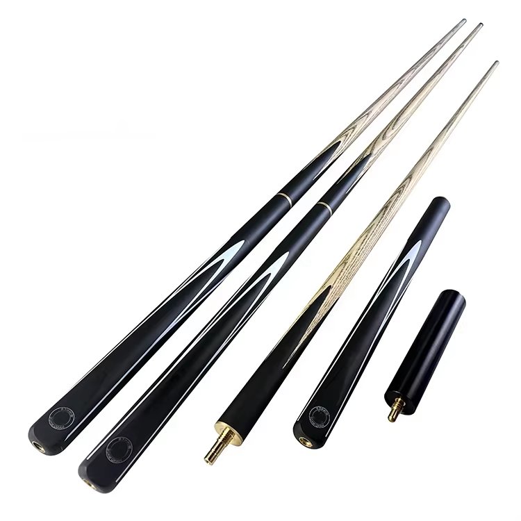TQG-51 Snooker Cue Ash Wood 3/4 Style with 10mm Tip Decal Pool Cue Grip Carbon Fiber Butt Sleeve for Economy Billiards